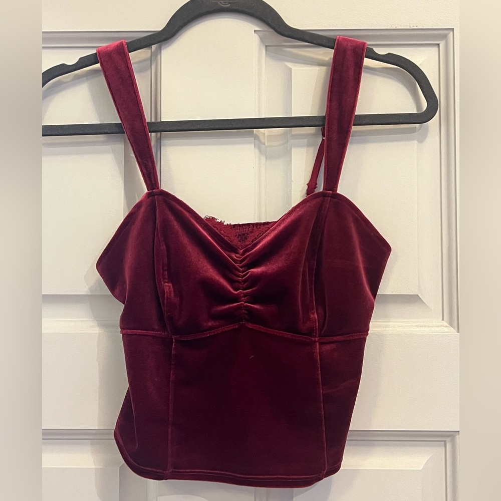 Abercrombie & Fitch Burgundy Velvet Camisole